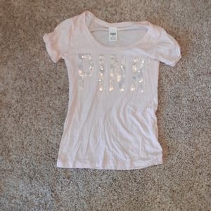 Pink sequined pink t shirt